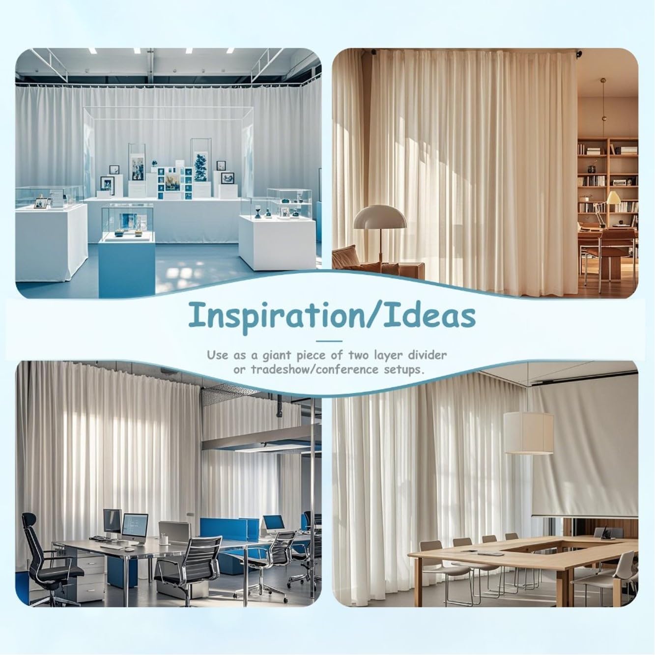 Urby Backdrop - Extra Wide Blackout Curtains Made of Chiffon Tulle & Polyester | White, 20 x 8 Ft