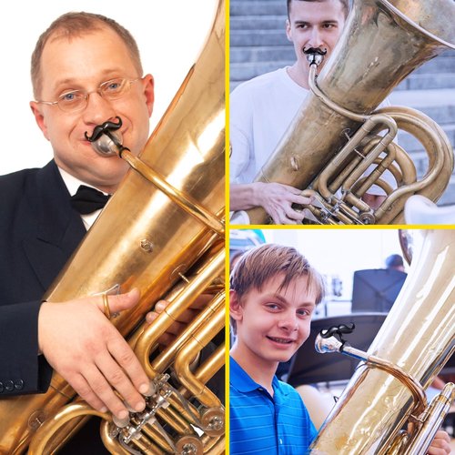 [2 Pack] Clip-On Mustache For Tubas - Includes Protective Case - Made To Fit All Tuba Mouthpieces - Perfect Accessory For Young Musicians