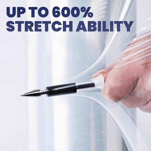 TAPEBEAR Mini Clear Stretch Wrap Film 80 Gauge 5" x 1000Ft, Shrink Wrap Roll with Handle, Durable Self-Adhering Clear Plastic Wrap Industrial Strength Pallet Shrink for Moving, Packing, 4-Pack
