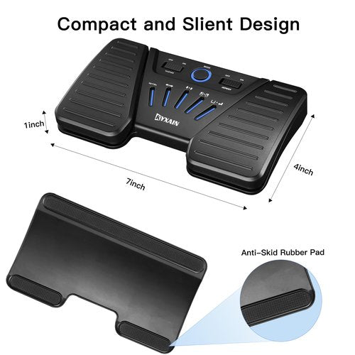 KYXAIN Wireless Page Turner Pedal, Bluetooth Page Turner Pedal for iPad, Rechargeable Bluetooth Music Pedal Swtich for Tablets Phones Compatible with Various Music Apps Anti-slip Slient Foot Switches