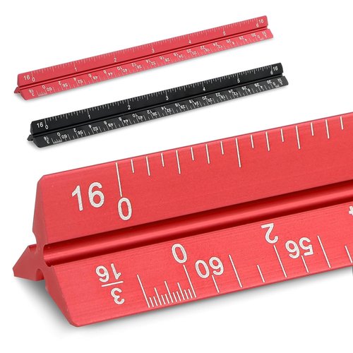 Prasacco 6-Inch Architectural Scale Ruler - Durable Aluminum Mini Ruler for Architects & Artists