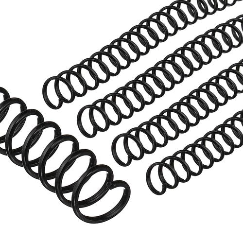 PATIKIL 12mm(1/2") Plastic Spiral Binding Coils, 200 Pcs Binding Spirals 90 Sheet Capacity 4:1 Pitch Binding Spirals for Binding Paper Sheets, Black