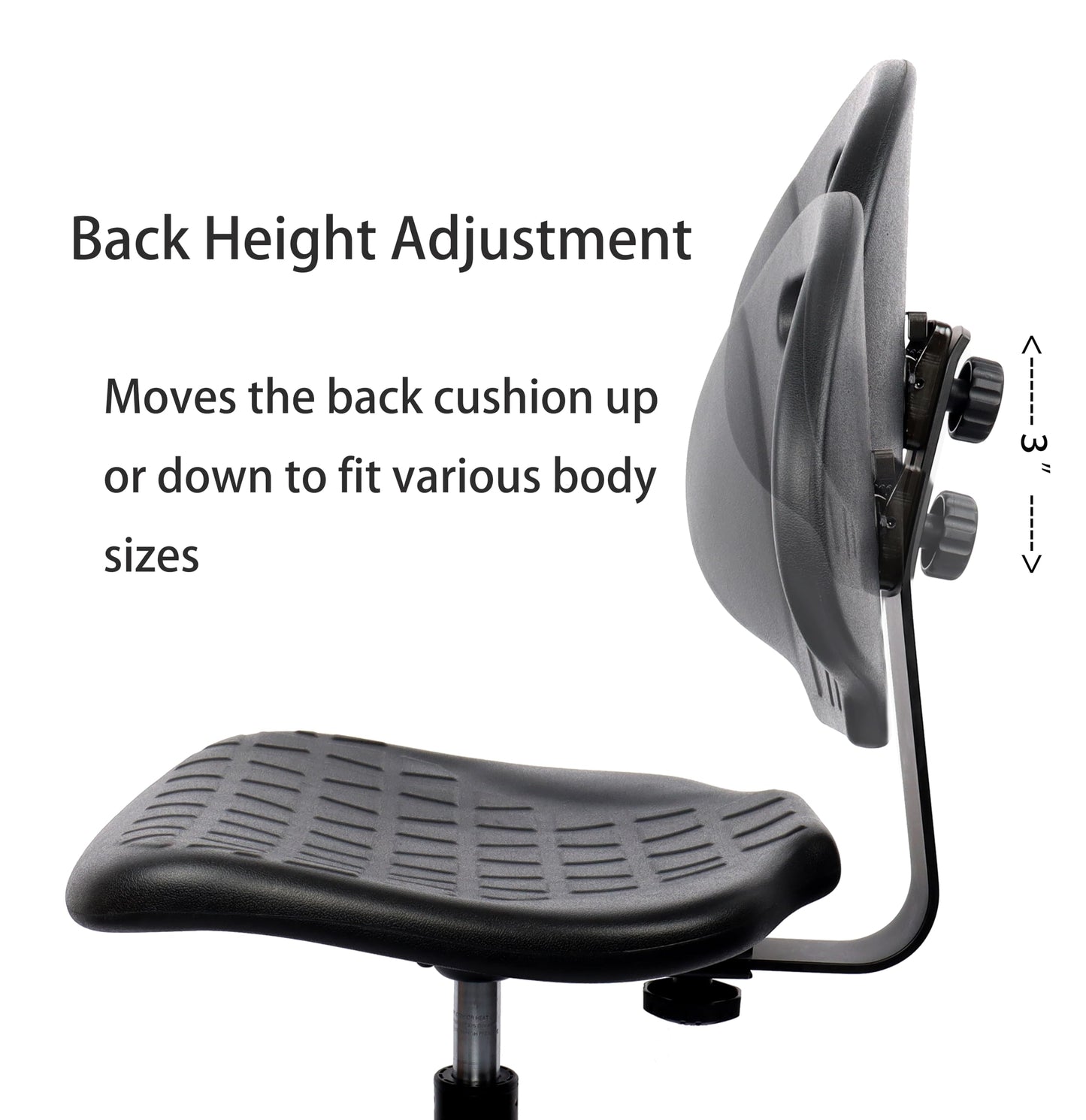TAKE UR SEAT® Deluxe Drafting Lab Stool Chair, 18'' Adjustable Footring, 10'' Adjustable Height, 450 lbs seat Capacity, Heavy Duty, Shipped Within 24 Hours (Glide Non-Rolling)