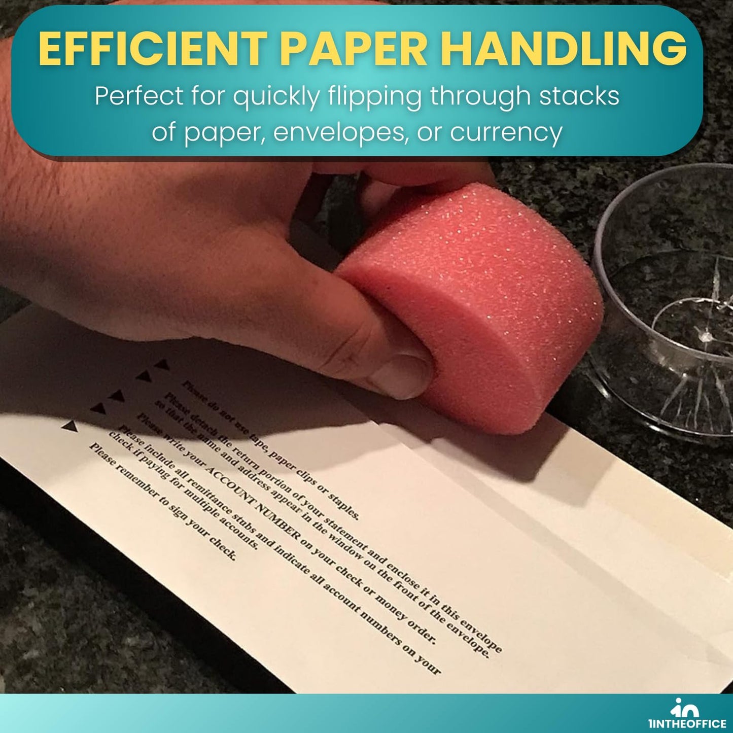 1InTheOffice Sponge Cup Moistener, Fingertip Paper Moistener, Finger Moistener for Paper (2 Pack)