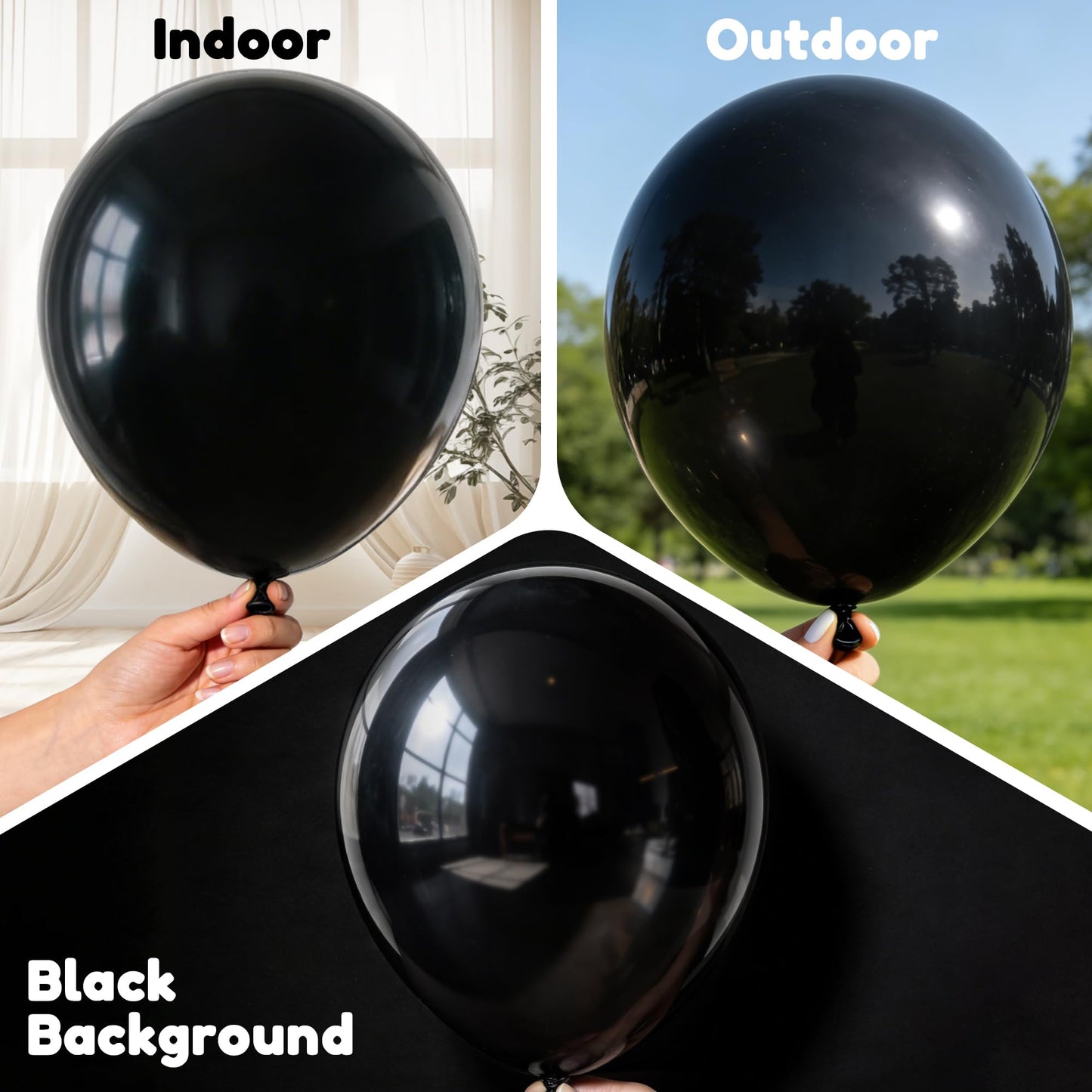 Golden Party Black Balloons, 50 PCS 12 inch Latex Party Balloons