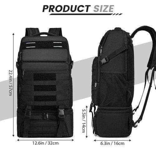 RUCYEN Lunch Backpack, Insulated Cooler Backpack Removable Lunch Box for Men Women, 15.6 Inches RFID Blocking Laptop Backpack Lunch Bag for Work Travel Black