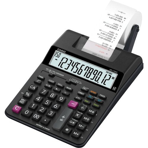 Casio HR-170RC Printing Calculator, Black, 2.6" x 6.5" x 11.6"
