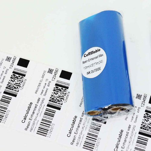 DEFMATE 12 Count 4.33" x 243' (110mmx74m) Thermal Wax Ribbons 1/2" Core Thermal Transfer Wax Ribbon for Zebra,TEC,DATAMAX,INTERMEC,Avery,Citizen,SATO,TSC,GODEX,ARGOX