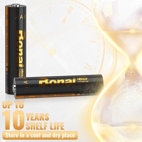 BONAI AAA Lithium Batteries - 24-Pack with 10-Year Shelf Life | Reliable 1.5V for Smart Home & Office