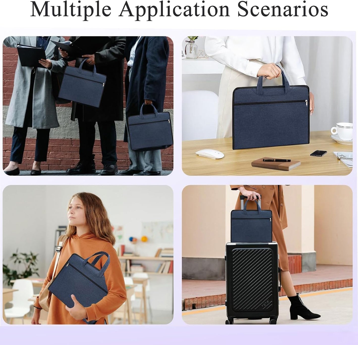 Skiennix Document Bag - Portable Waterproof Zippered Office Organizer for Laptop & Files | Carrying Pouch