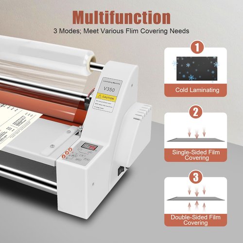 Mejuv Cold Laminator with Hot and Cold Options, Hot and Cold Roll Laminator, 3-in-1 Adjustable Laminating Machine with Digital Temperature Control, Ideal for Home, Office, and Professional Use