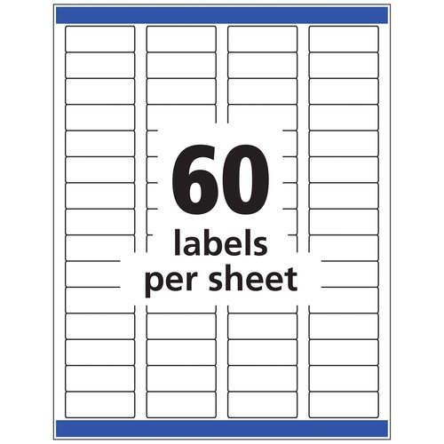 Avery Glossy Clear Address Labels, Sure Feed Technology, Laser/Inkjet, 2/3" x 1-3/4", 600 Labels, 5 Packs (6520)