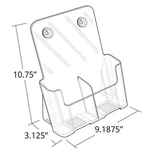 Azar Displays 252386 Trifold 2 Pocket, Side by Side Brochure Holder, 2-Pack