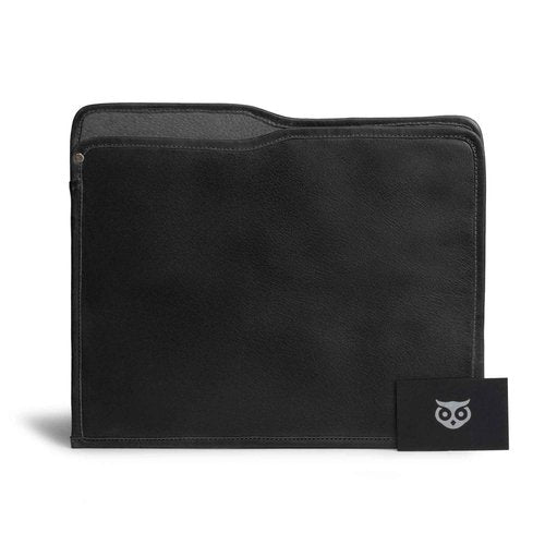 Hide & Drink, Rustic Manila Folder Handmade from Full Grain Leather, Document Holder/Office & Work Essentials, Professional Case :: Charcoal Black