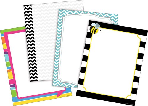 Barker Creek Designer Computer Paper 200 Sheet Set, Chevron & Stripes, Multi-Design, 50 Sheets Each of 4 Colorful Designs, Home, Office, and School Supplies, 8.5" x 11", 200 Sheets (3723)