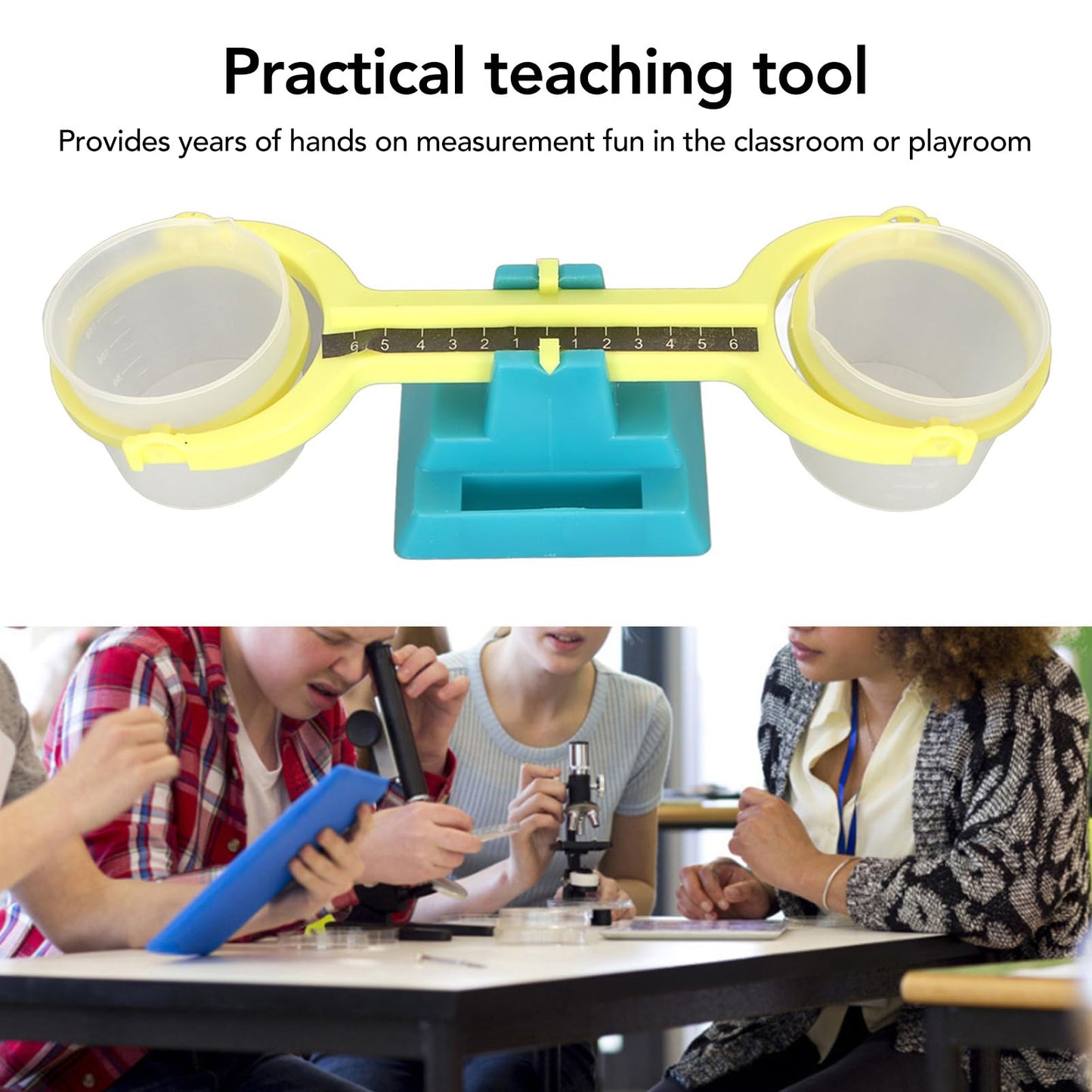 Sorandy Kids Balance Scale, Plastic Classroom Primary Bucket Balance Scale with Scale, Observation, and Estimation Skills, for Measuring Mass and Volume in Classroom or Home Use