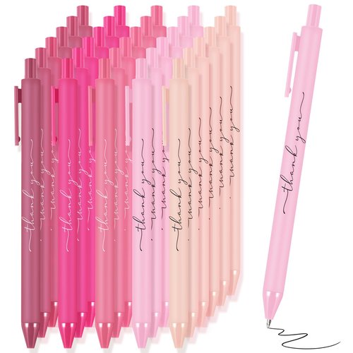 Dispowreath 50 Pcs Thank You Pens Bulk Pink Ballpoint Pens Party Favors for Women Coworker Employee Appreciation Gifts Back to School Teacher Nurse Wedding Bridal Shower Birthday Baby Shower Party