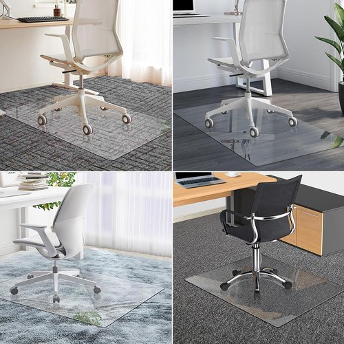 2 Pack Office Chair Mat for Carpet 47" x 29", Chair Floor Mat 1/7" Thick 10 Pounds Heavy Duty, Hard Desk Chair Mat for Carpeted Floors (47 * 29 inches-2PCS)