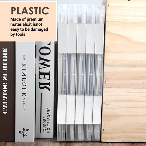 Meyeyaia 8Pcs A4 File Portable Project Case Transparent Plastic Storage Box with Buckle Thick Scrapbook Paper Storage Box for 8.5 X 11 Paper Document File Organizer Boxes Office School Supplies