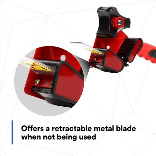 3M Scotch Box Sealing Tape Dispenser HR83, Portable, Hand-Held, High-Impact Plastic, 3 in