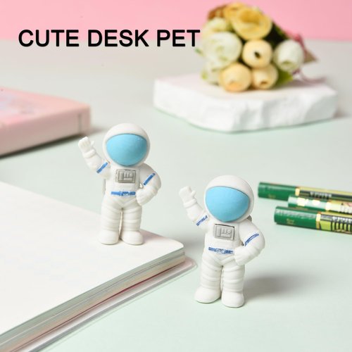 HILAZA 18Pcs Cute Outer Space Themed Erasers for Kids Bulk, Kawaii Fun Spaceman Desk Pet Pencil Erasers for School Classroom Supplies Prize Gifts Party Favors