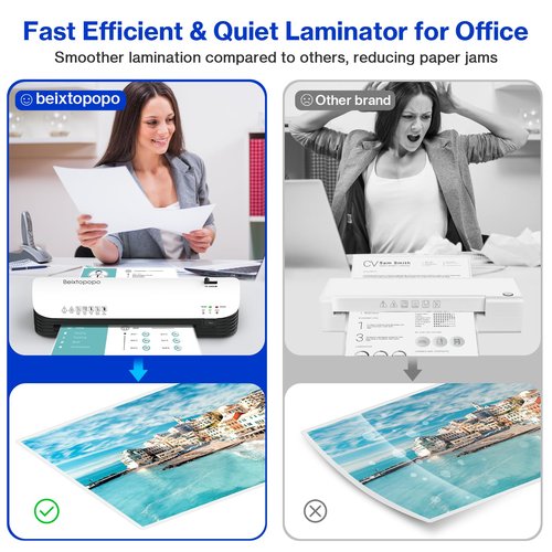 Thermal Laminator, 8.5x11 Laminator, 9 Inch Laminater Machine with 12 Laminating Sheets, A4/A5/A6 Personal Hot Cold Laminating Machine for Home School Teachers Office, Anti-Jam