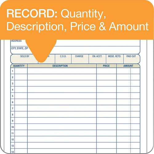 Adams Sales Order Book, 3-Part, Carbonless, White/Canary/Pink, 5-9/16" x 8-7/16", Bound Wraparound Cover, 50 Sets per Book, 5 Books, 250 Sets Total (TC5805)