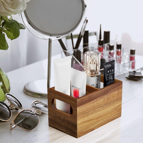 Remote Holder, Acacia Remote Organizer Caddy, TV Remote Caddy for Table, Remote Control Holder, Wooden Storage Organizer for Home decor