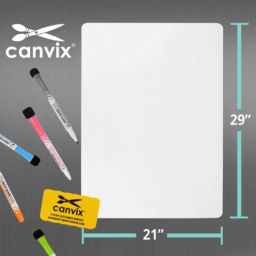 Magnetic Dry Erase Whiteboard for Refrigerator – Magnetized, Removable, Residue-Free Art and Memo Board for Family, Kids, Home, and Office – Magnetic Markers & Eraser Included (29 x 21 Inches)