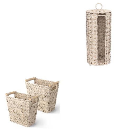 GRANNY SAYS Bundle of 2-Pack Small Trash Can & 1-Pack Toilet Paper Holder