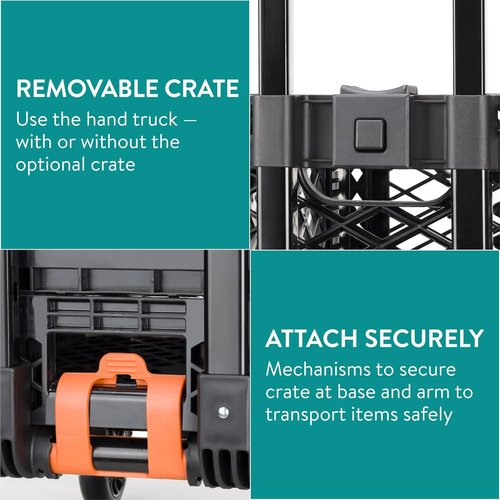 Navaris Folding Sack Truck | 50 kg Load Capacity - Rubber Wheels & Rain Cover - Portable Trolley