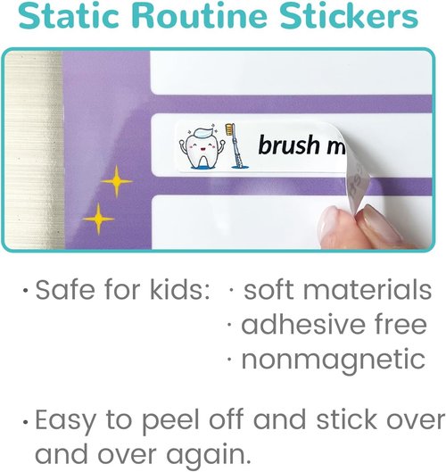 Magnetic Bedtime Routine Chart for Kids | Toddler Daily Schedule & Dry Erase Checklist