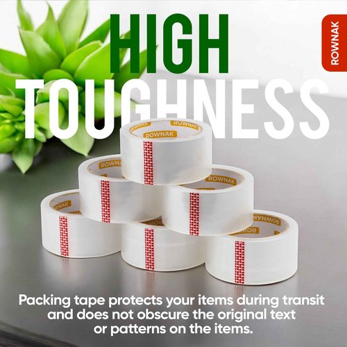 ROWNAK Clear Packing Tape 36 Rolls - Heavy Duty Packaging Tape 3.2mil Thick, 2.0 in. Wide x 60 Yards - Strong Adhesive, Silent, Reliable Package Tape for Home Office Shipping Moving Sealing