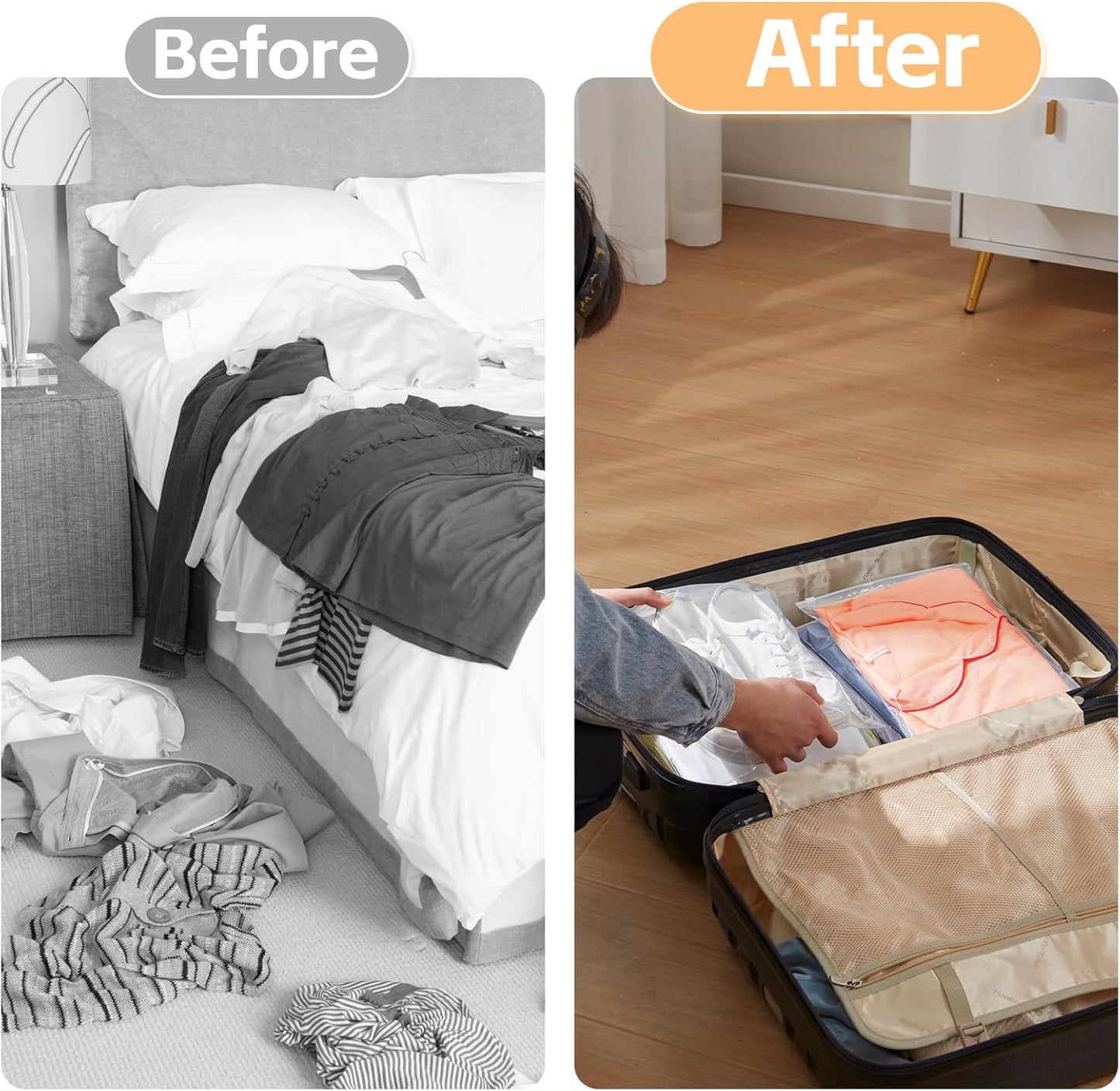 Swimsuit Organizer Bags - 50 Pack Clear Waterproof Zipper Storage Bags for Travel | 8x10 Inch