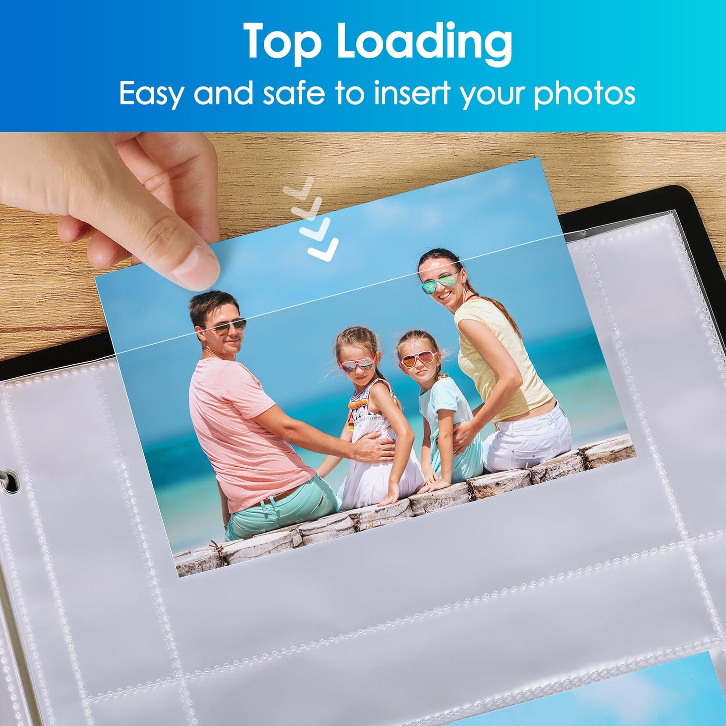 MaxGear 30 Pack 4x6 Photo Sleeves for 3 Ring Binder (120 Pictures),2 Pocket