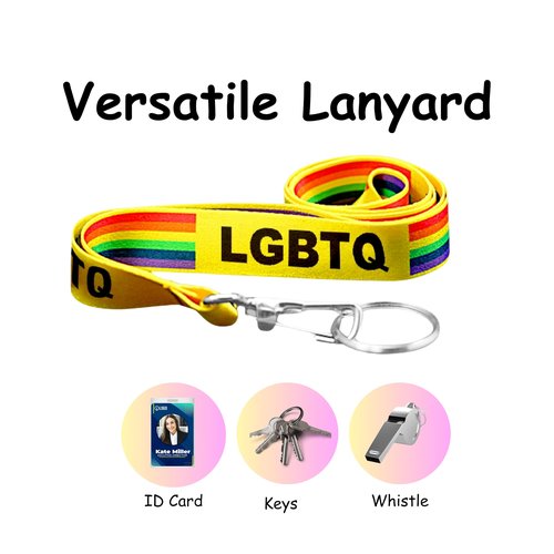 25 Pack LGBTQ Rainbow Flag Lanyards – Gay Pride Badge Holders for Pride Parades and Events