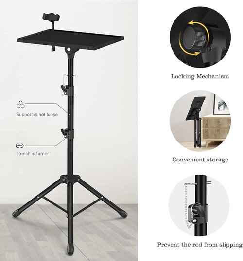 Facilife Projector Stand Tripod - Adjustable Height 22 to 47 Inches for Outdoor Movies | Versatile Laptop Use