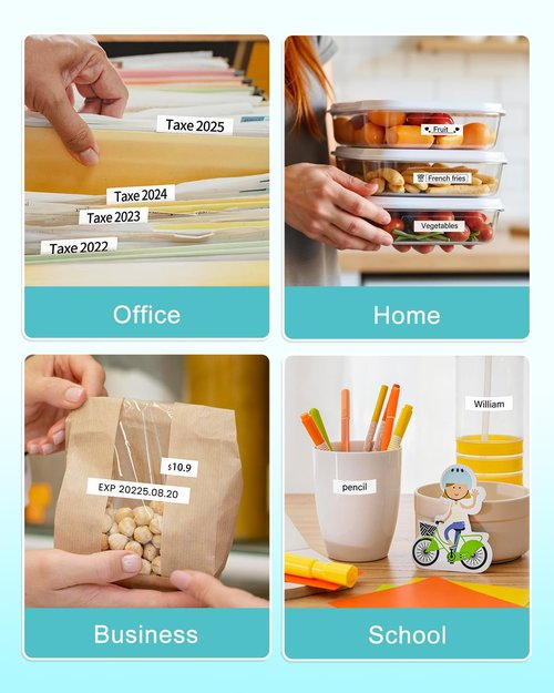 12mm 0.47 Laminated White Tape Replace for Brother Label Maker Tape TZe-231 Compatible with P-Touch TZ TZe 1/2" Black on White TZE231 for PT-D220 D210 H110 D200 D400 1280 D610BT Refills, 6-Pack