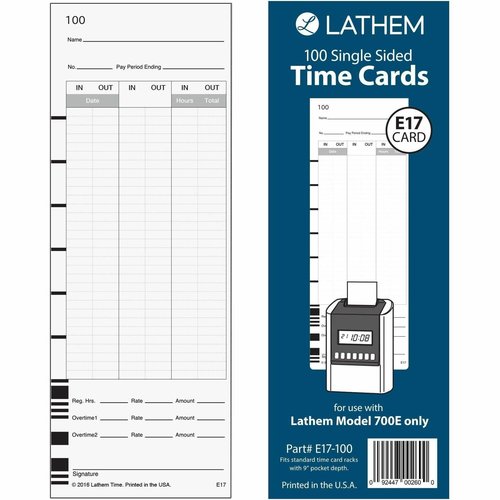 Lathem 700E Clock - Single-Sided Time Cards for Accurate Time Tracking - White