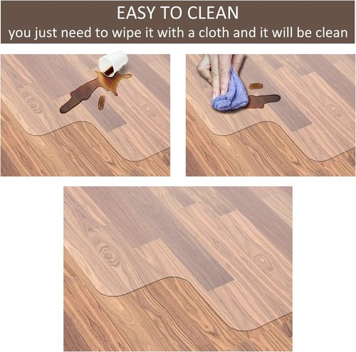 Office Chair Mat - Skiennix 48”x36” Clear Vinyl Floor Protector for Hardwood Floors | Easy Glide Design