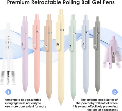 Donyang Gel Pens - 7-Pack 0.5mm Black Ink Fine Point Pens for Smooth Writing | Perfect for Journaling & Note Taking