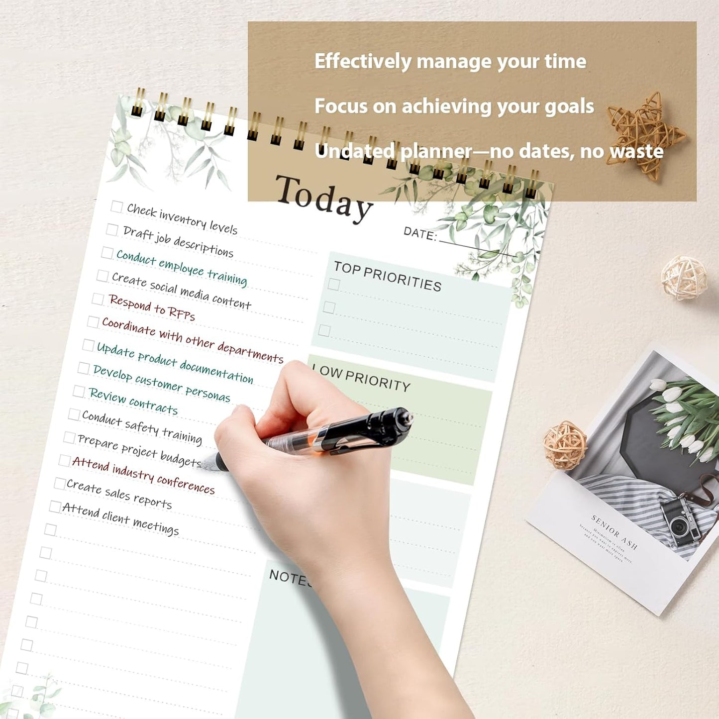Weekly To-Do List Notepad by [Brand Name] - Undated Planner with 52 Sheets (6.5''x8.9'') for Home, School & Work