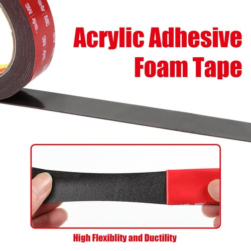 Double Sided Tape Heavy Duty, Waterproof Mounting Foam Tape, 16.5ft Length, 1.97in Width, High Temperature Resistant Adhesive Tape for Car, LED Strip Light, Office Decor, Made of 3M VHB Tape.