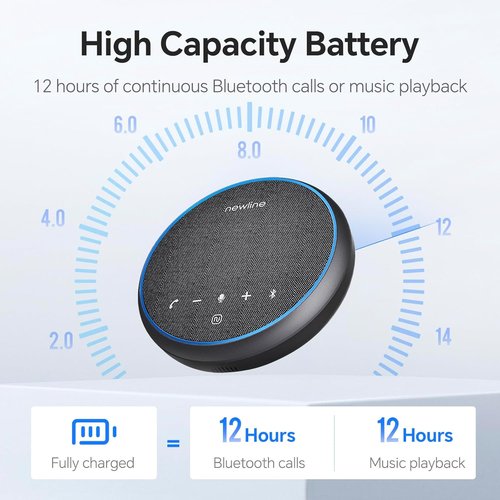 N Newline Conference Speaker - 360° Voice Pickup & AI Noise Reduction | USB & Bluetooth, 12H Call Time for Home Office & Meetings