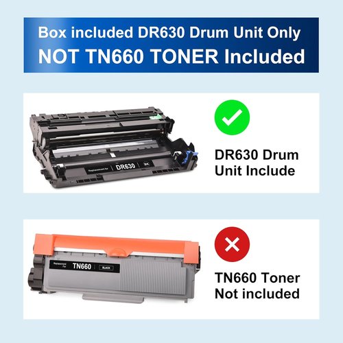 InkNI Compatible Drum Replacement - Black Drum for Brother DR630 | 2-Pack for HL-L2300D, MFC-L2700DW
