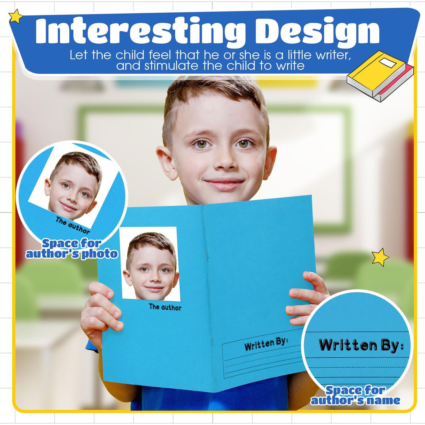 Henoyso 12 Pcs 9.8″ X 7.5″ Primary Composition Notebook K-2 Primary Journal, Notebook for Kids Supplies, Bulk Blank Writing Book for Kid to Write Draw Journal 60 Page (Mixed Color)