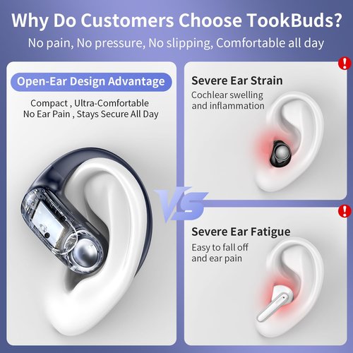 Real Time AI Translation Earbuds, 145 Languages Translator with Voice to Text, Bluetooth 5.4, 60H Battery, No Subscription, for Travel, Business and Study (Midnight Blue)