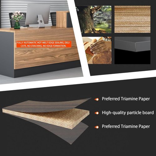 Modern L-Shaped Large Wooden Commercial Reception Desk with Counter, Lockable Drawers, Door Cabinet and Front Desk Reception Counter (White, 78.*24 * 41IN)