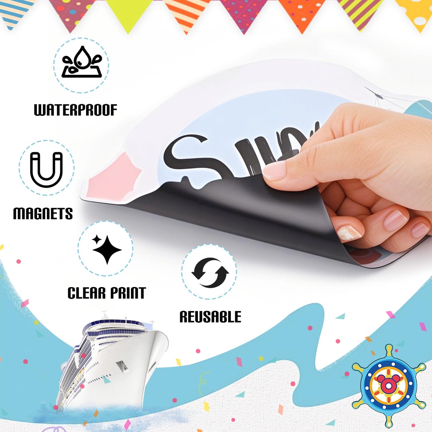 RiVolTa Mouse Cruise Door Magnets - 24 Pcs Cute Ship Cabin Decorations Magnetic Stickers Personalized Funny Cartoon Animal Anchor Stateroom Decals Carnival Birthday Holiday Party Accessories Car Decor
