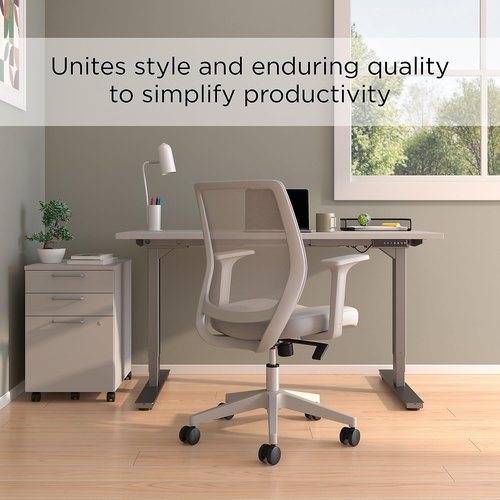 Union & Scale Staples UN59418 Essentials Mesh Back Fabric Task Chair, Gray